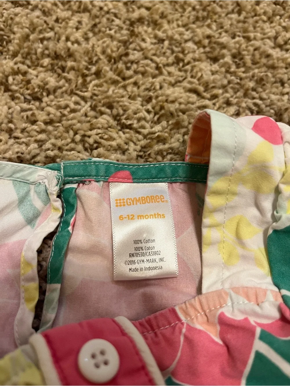 Gymboree Pink, Green & White Floral Sundress